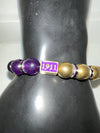 Omega Psi Phi Two Tone Beaded Elastic Bracelet