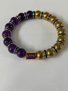 Omega Psi Phi Two Tone Beaded Elastic Bracelet