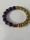 Omega Psi Phi Two Tone Beaded Elastic Bracelet