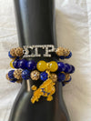 Sigma Gamma Rho Beaded Bling Elastic Charm Bracelet Set