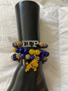 Sigma Gamma Rho Beaded Bling Elastic Charm Bracelet Set