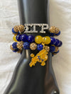 Sigma Gamma Rho Beaded Bling Elastic Charm Bracelet Set