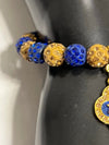 Sigma Gamma Rho Beaded Bling Elastic Flower Charm Bracelet