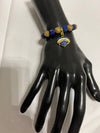 Sigma Gamma Rho Beaded Bling Elastic Heart Charm Bracelet