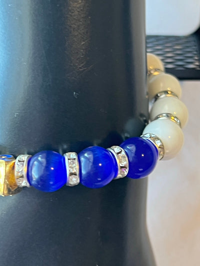 Sigma Gamma Rho Bling Natural Agate Soror Charm Bracelet