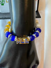 Sigma Gamma Rho Bling Natural Agate Soror Charm Bracelet