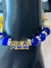 Sigma Gamma Rho Bling Natural Agate Soror Charm Bracelet