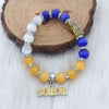 Sigma Gamma Rho Bling Natural Agate Soror Charm Bracelet