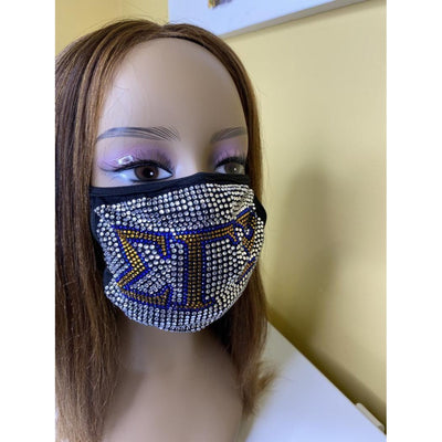 Sigma Gamma Rho Full Bling Face Mask Clear