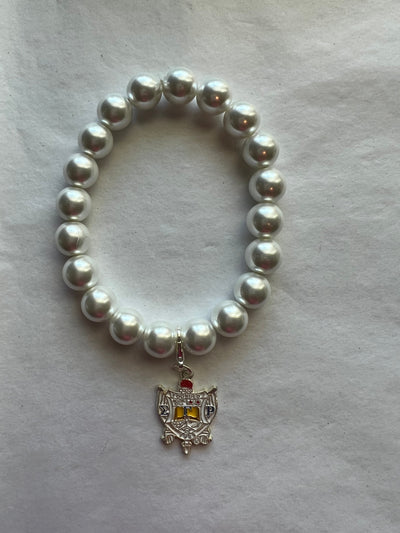 Sigma Gamma Rho Pearl Shield Elastic Bracelet