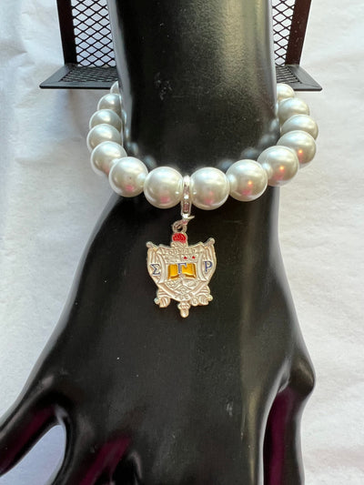 Sigma Gamma Rho Pearl Shield Elastic Bracelet