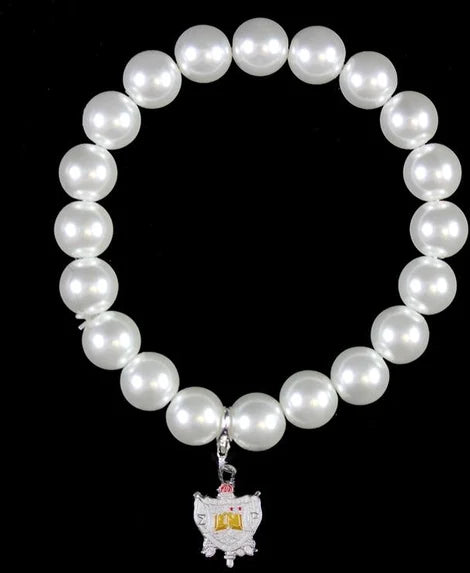 Sigma Gamma Rho Pearl Shield Elastic Bracelet