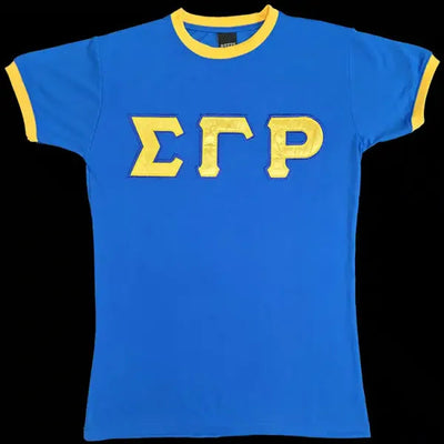 Sigma Gamma Rho Ringer T-Shirt Blue