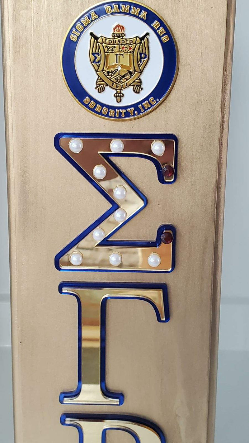 Sigma Gamma Rho Wood Paddle Gold