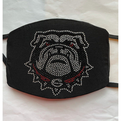 University of Georgia Bulldogs Bling Rhinestone Face Mask Washable Reusable Bulldog