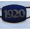 Zeta Phi Beta 1920 Full Rhinestone Bling Face Mask Blue