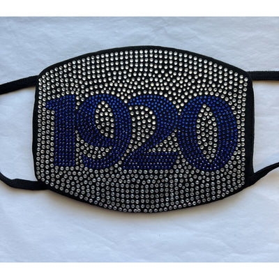 Zeta Phi Beta 1920 Full Rhinestone Bling Face Mask Clear