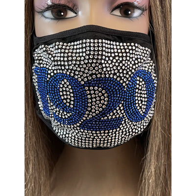 Zeta Phi Beta 1920 Full Rhinestone Bling Face Mask Clear