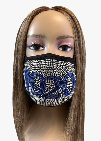 Zeta Phi Beta 1920 Full Rhinestone Bling Face Mask Clear