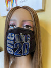 Zeta Phi Beta 1920 Rhinestone Bling Face Mask Blue