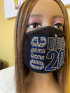 Zeta Phi Beta 1920 Rhinestone Bling Face Mask Blue