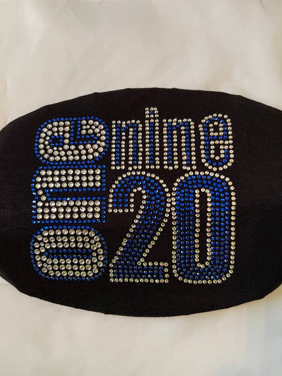 Zeta Phi Beta 1920 Rhinestone Bling Face Mask Blue