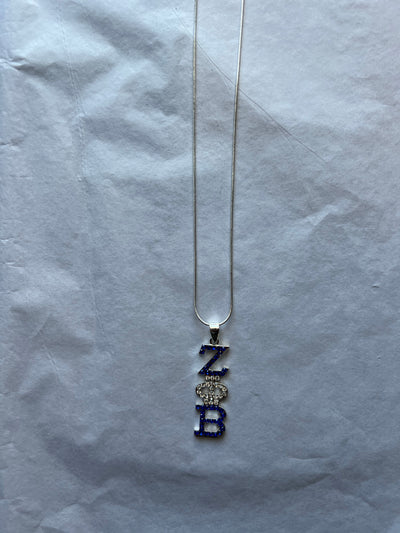 Zeta Phi Beta Austrian Crystal Bling Necklace