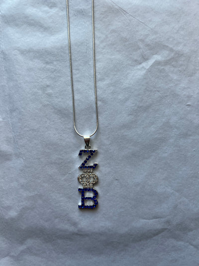 Zeta Phi Beta Austrian Crystal Bling Necklace