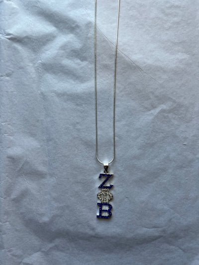 Zeta Phi Beta Austrian Crystal Bling Necklace