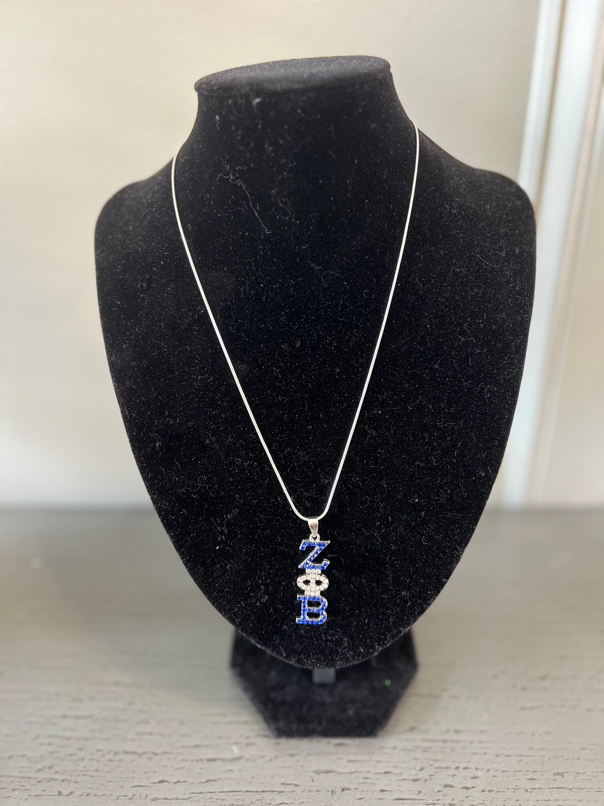 Zeta Phi Beta Austrian Crystal Bling Necklace