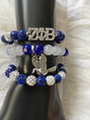 Zeta Phi Beta Bling Beaded Charm Bracelet Set