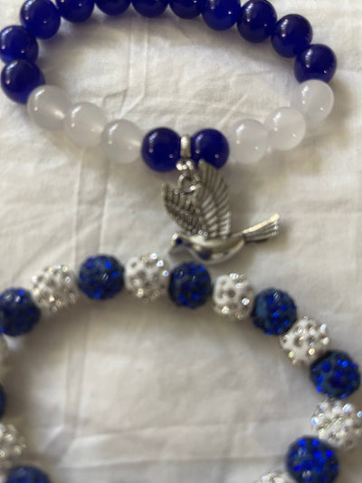 Zeta Phi Beta Bling Beaded Charm Bracelet Set