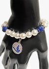 Zeta Phi Beta Bling Beaded Dove Pearl Bracelet