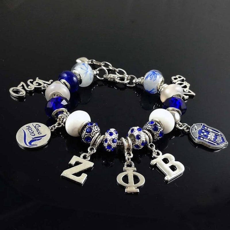 Zeta Phi Beta Bling Cherish Charm Bracelet