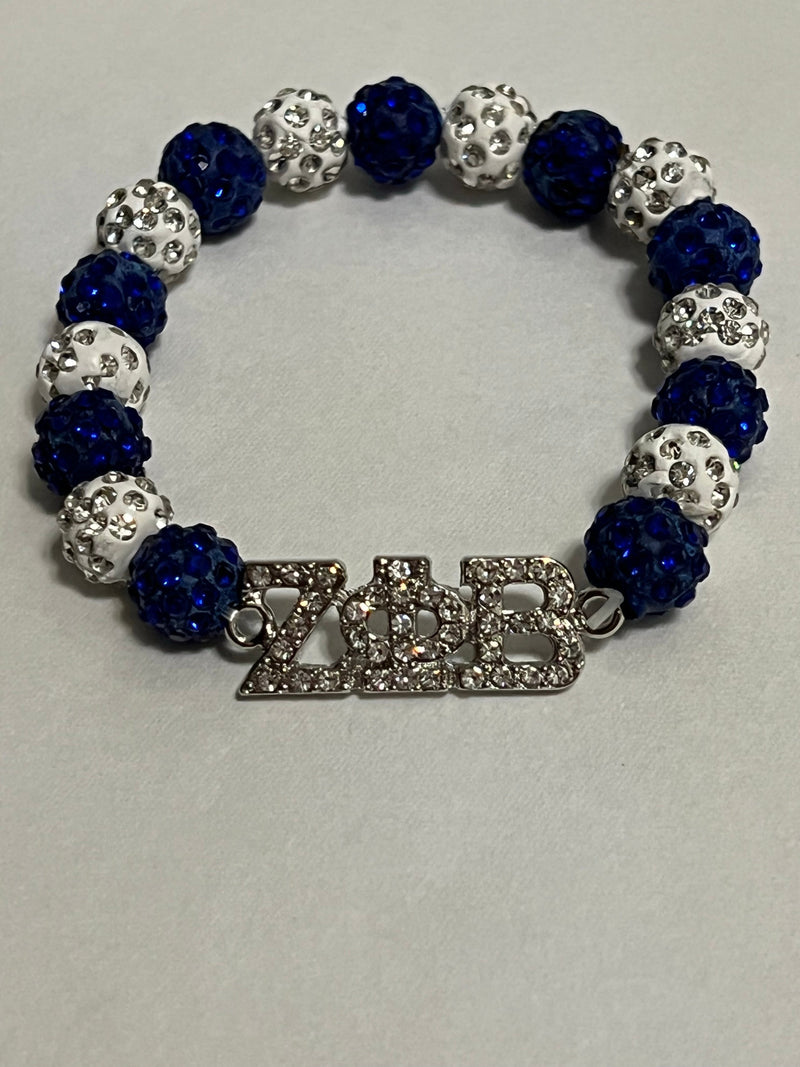 Zeta Phi Beta Bling Diamond Cut Beaded ZPB Bracelet