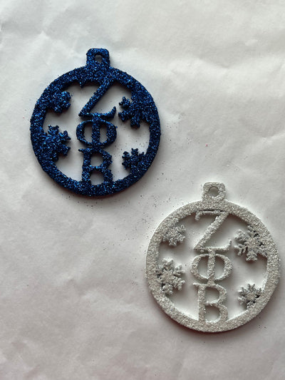 Zeta Phi Beta Bling Glitter Christmas Ornaments