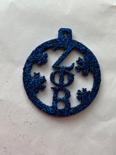 Zeta Phi Beta Bling Glitter Christmas Ornaments