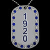 Zeta Phi Beta Bling Rhinestone Double Side Dog Tag Necklace