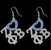 Zeta Phi Beta Heart Crystal Earrings