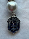 Zeta Phi Beta Pearl Shield Earrings