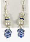 Zeta Phi Beta Pearl Shield Earrings