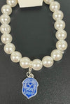 Zeta Phi Beta Pearl Shield Elastic Bracelet