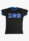 Zeta Phi Beta Ringer T-Shirt Black