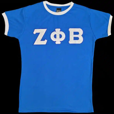 Zeta Phi Beta Ringer T-Shirt Blue