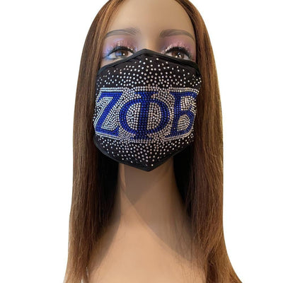 Zeta Phi Beta Sprinkle Bling Face Mask