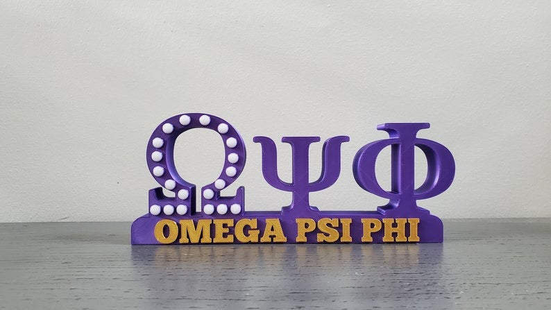 OMEGA PSI PHI Fraternity Desk Plate