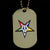 OES Eastern Star Double Side Dog Tag Necklace Gold