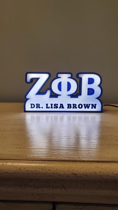 Zeta Phi Beta Personalized Led USB Desk Lamp